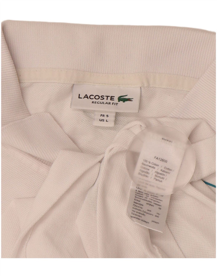 Polo LACOSTE da uomo con vestibilità regolare grafica taglia 5 grande in cotone bianco