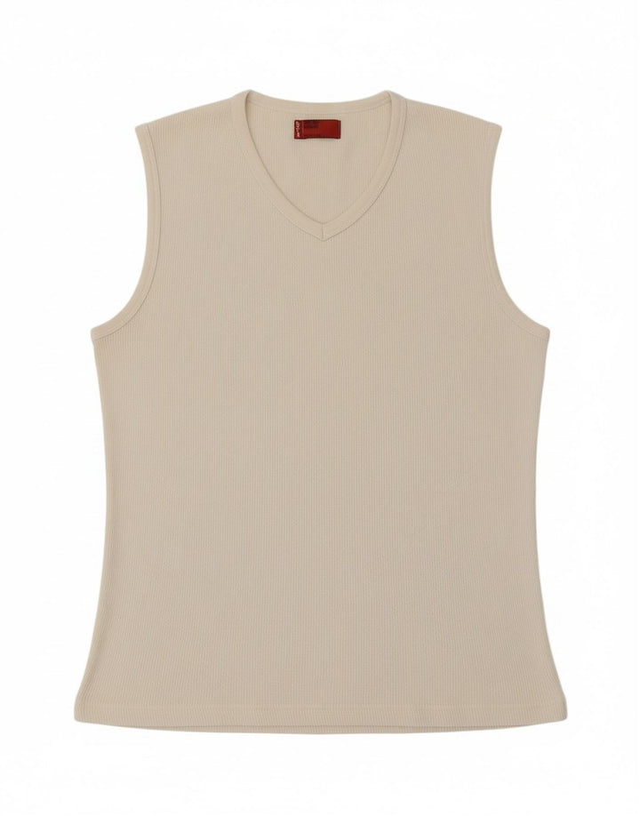 LEVI'S Womens Vest Top UK 12 Medium White