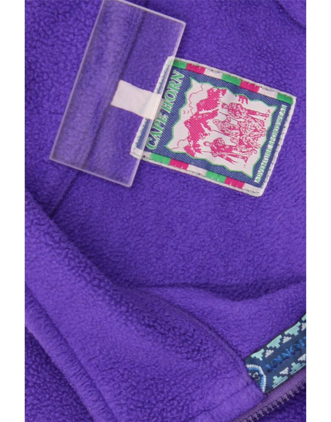 Maglione in pile da uomo Cape Horn con zip e collo viola medio geometrico