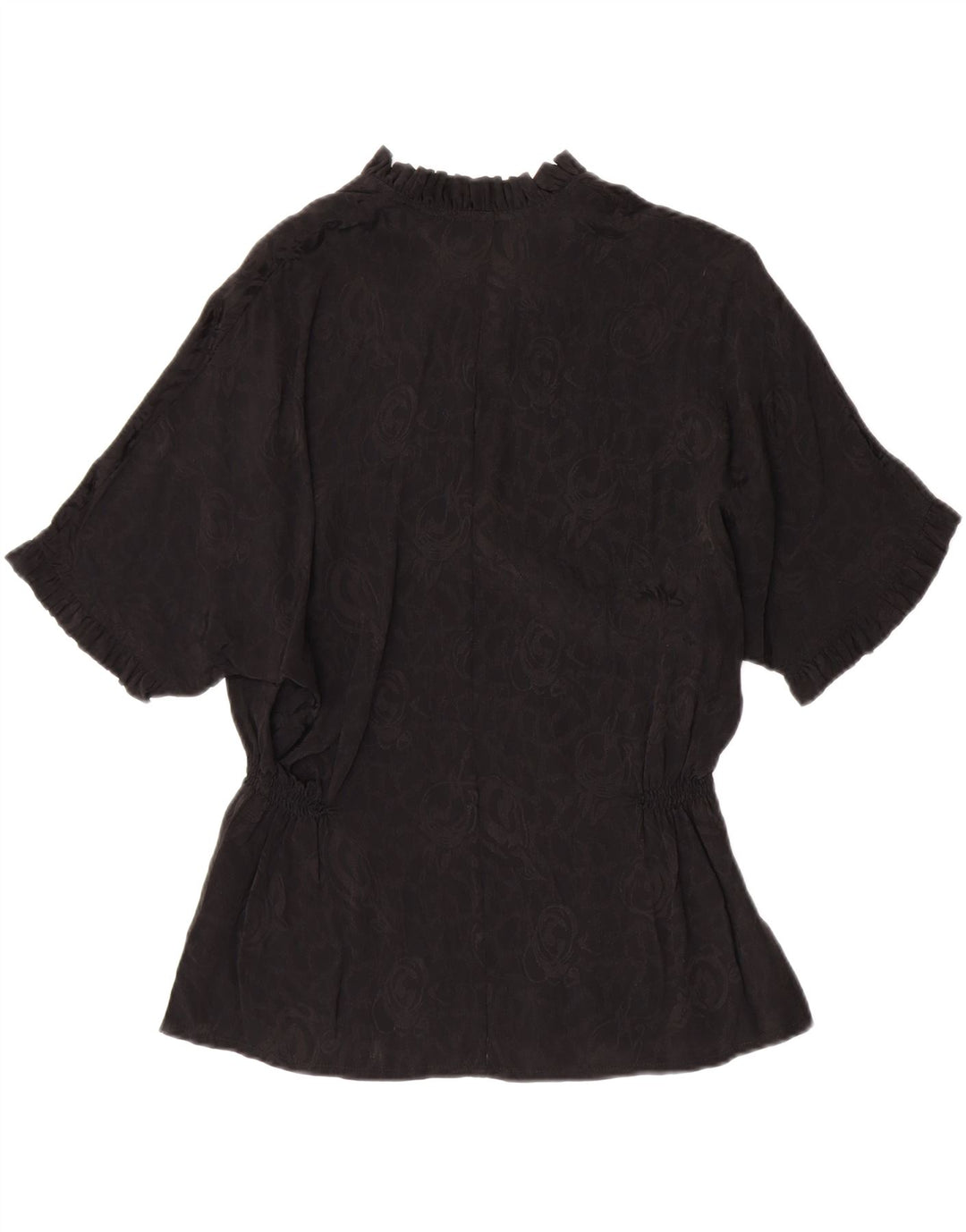 VINTAGE Womens Blouse Top UK 10 Small Black Paisley Vintage Vintage and Second-Hand Vintage from Messina Hembry 
