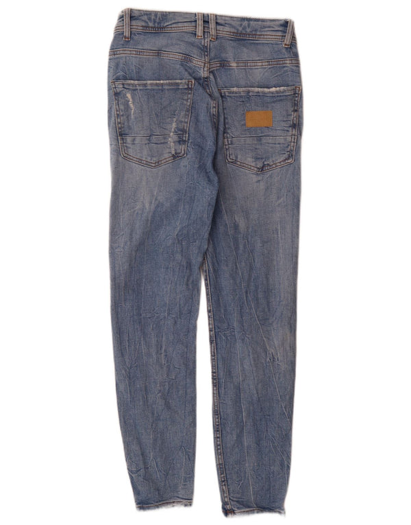 Jeans slim invecchiati da uomo Zara EU 36 XS W29 L27 cotone blu