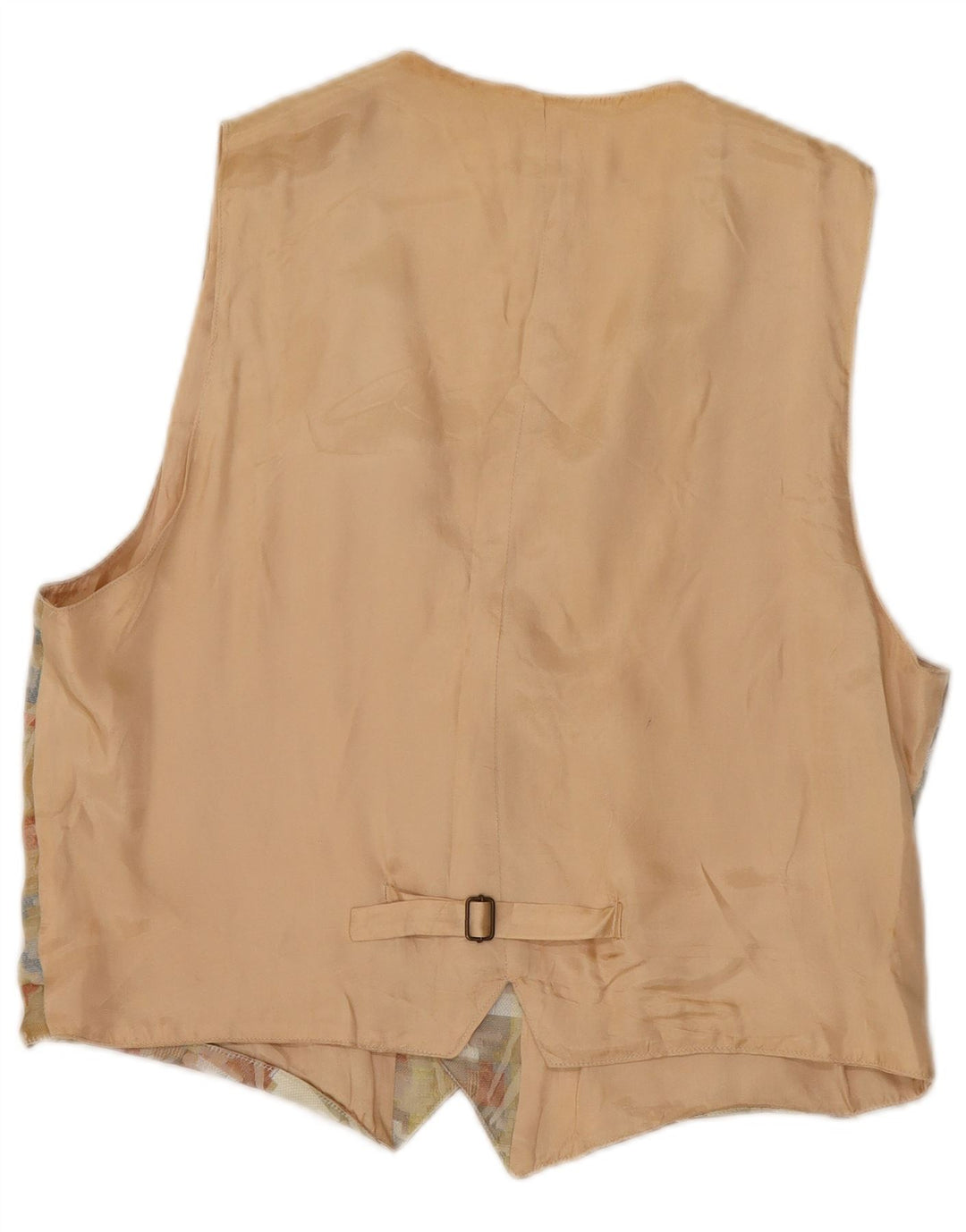 Gilet da donna vintage UK 18 XL Poliestere geometrico beige