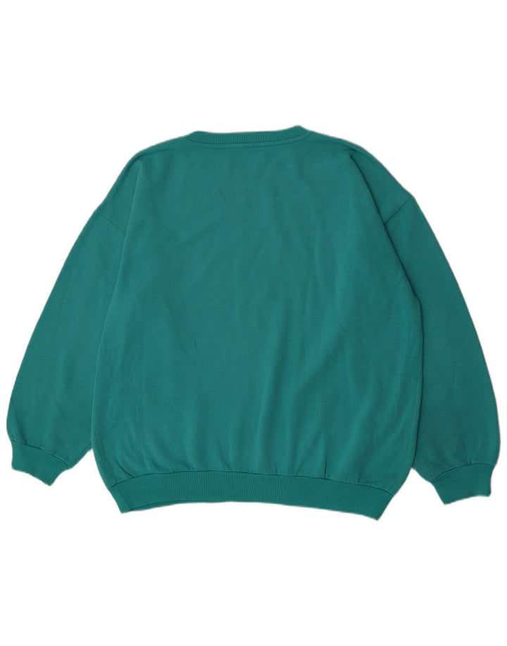 Felpa da uomo vintage maglione grande turchese