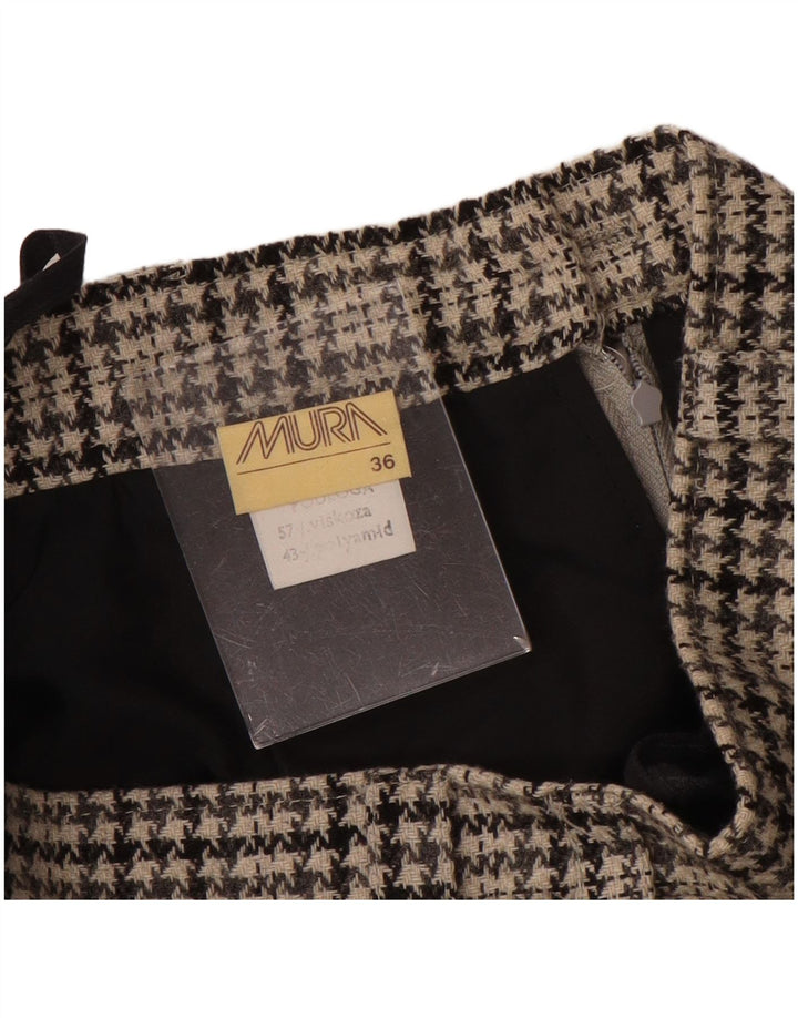 Gonna a tubino vintage da donna IT 36 XS W26 in lana pied de poule grigia