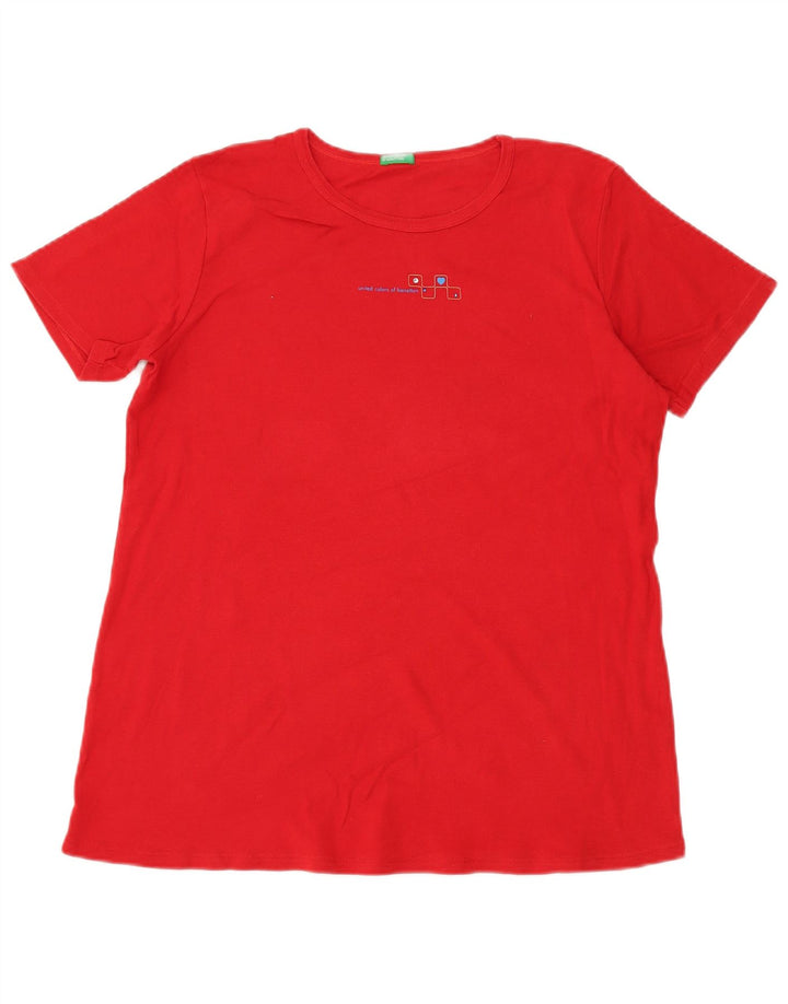 T-shirt da donna BENETTON Top UK 14 media rossa