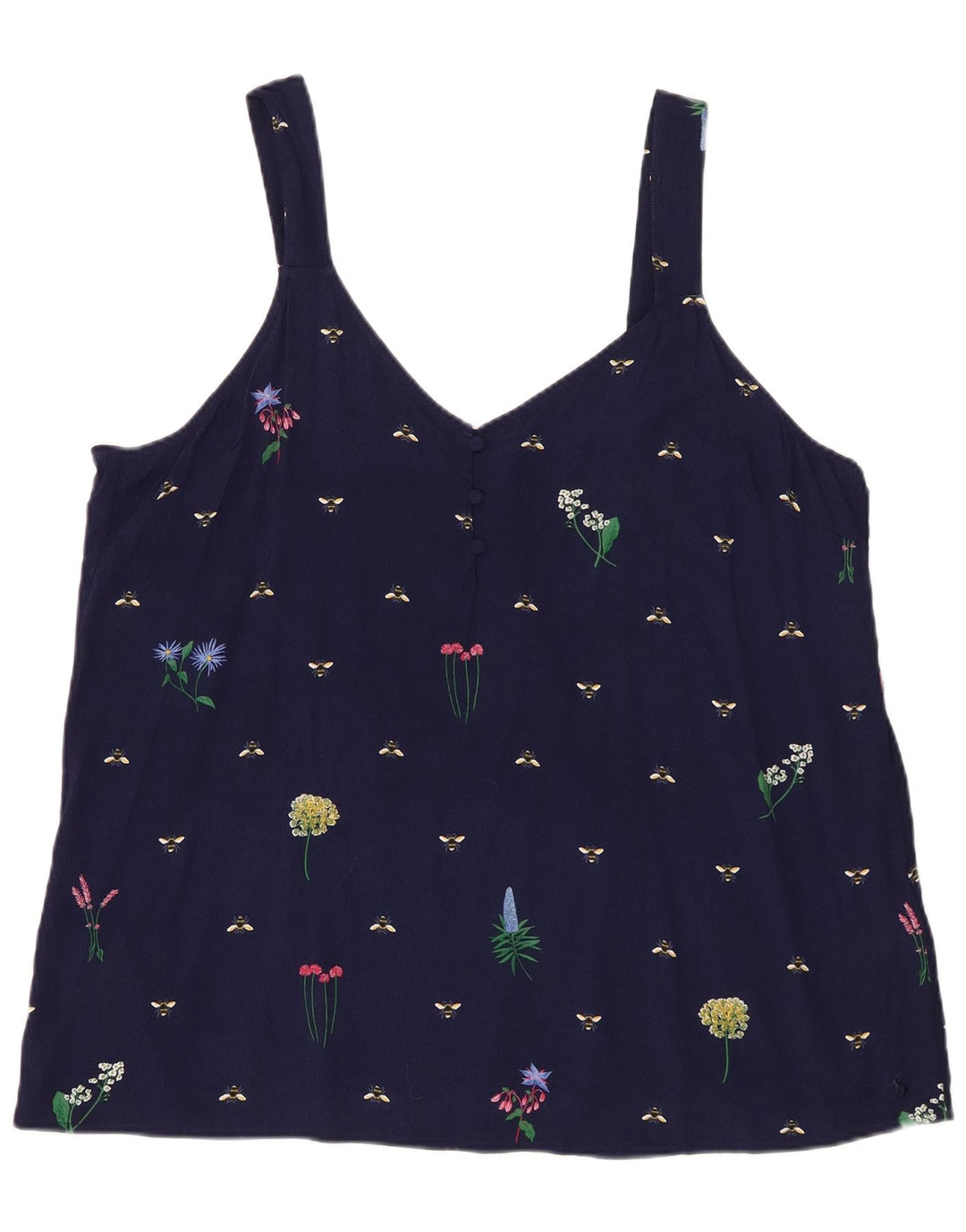 Joules Canottiera da donna con motivo astratto UK 20 2XL Viscosa blu navy
