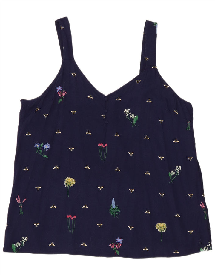 Joules Canottiera da donna con motivo astratto UK 20 2XL Viscosa blu navy