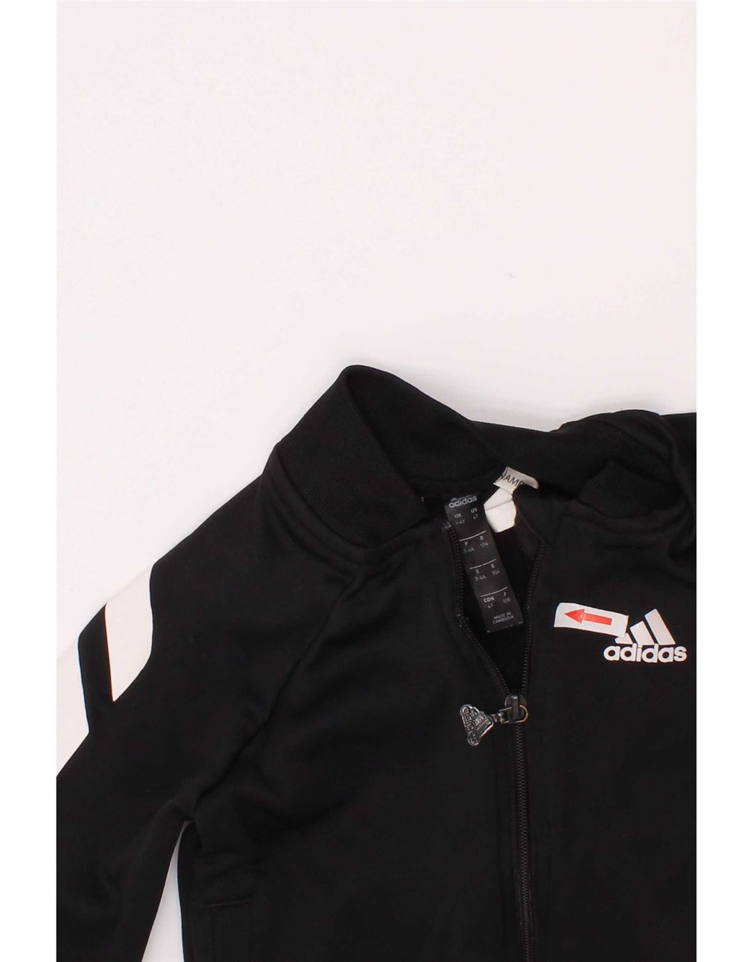 Giacca da tuta da ragazzo Adidas 3-4 anni in poliestere color block nero