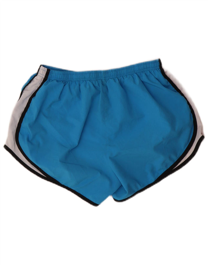 NIKE Womens Sport Shorts US 8/10 Medium Blue Colourblock Polyester