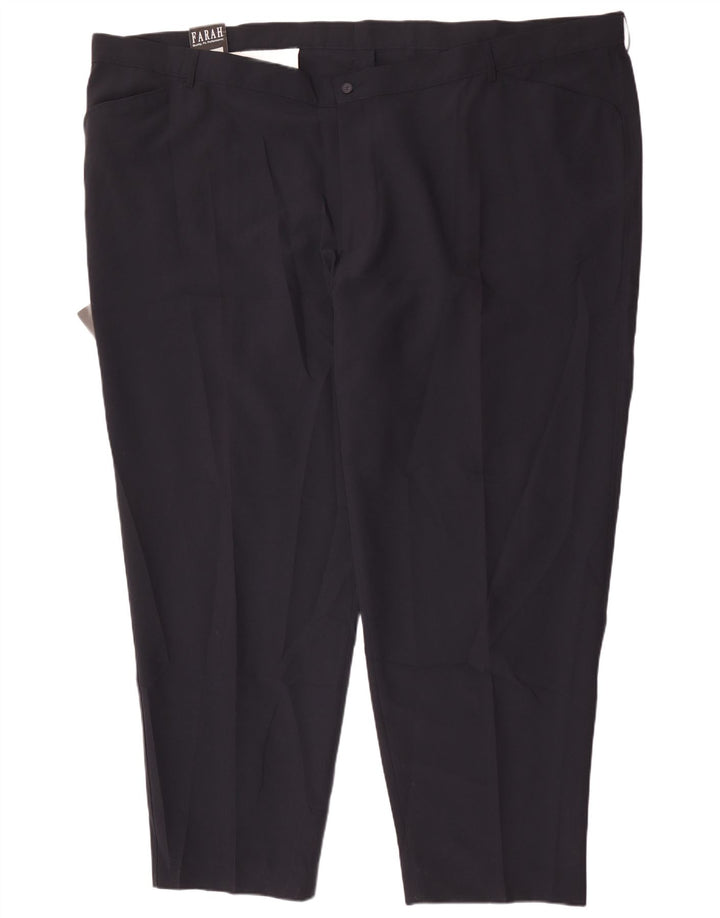 Pantaloni casual dritti da uomo Farah W60 L33 poliestere blu navy