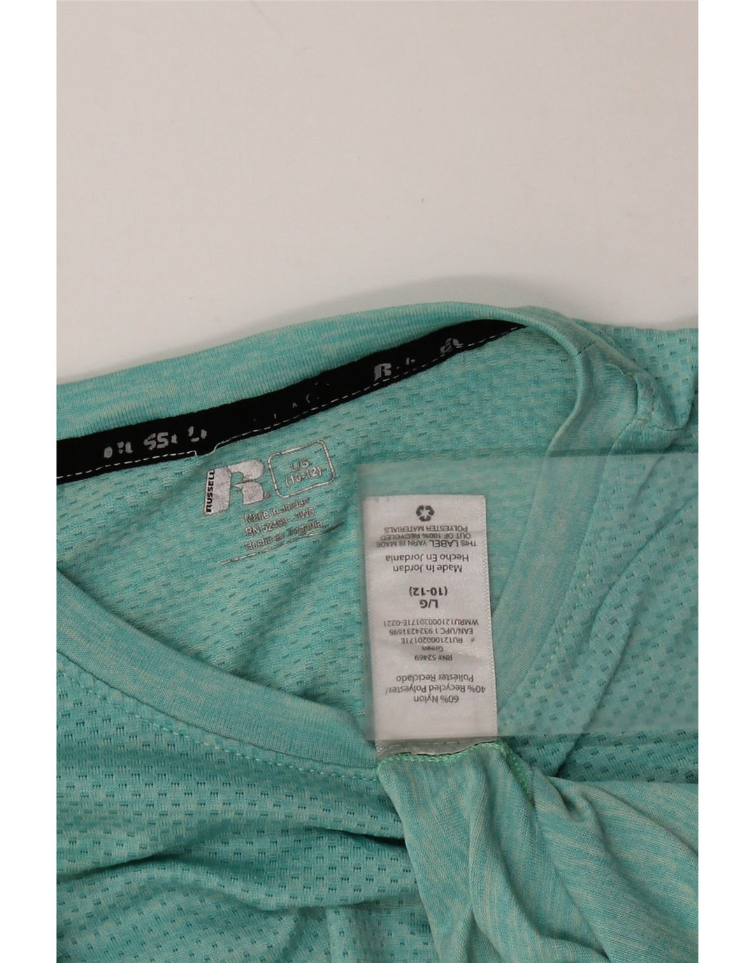 RUSSELL ATHLETIC Maglietta da bambino Dri-Power 10-11 anni Large Turchese