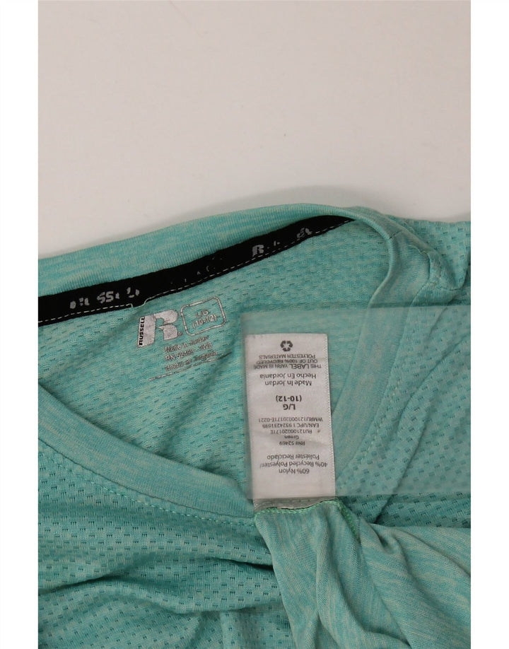 RUSSELL ATHLETIC Maglietta da bambino Dri-Power 10-11 anni Large Turchese