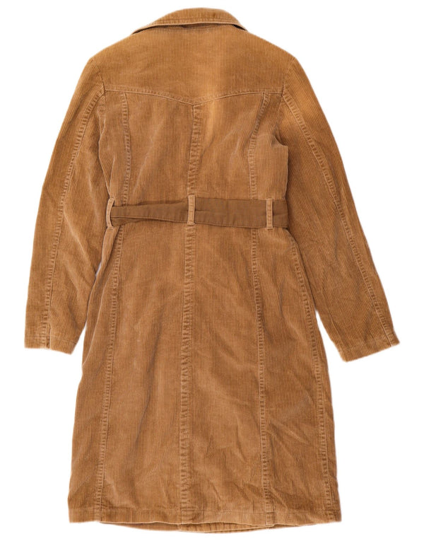Cappotto vintage in velluto a coste da donna UK 12 Marrone medio