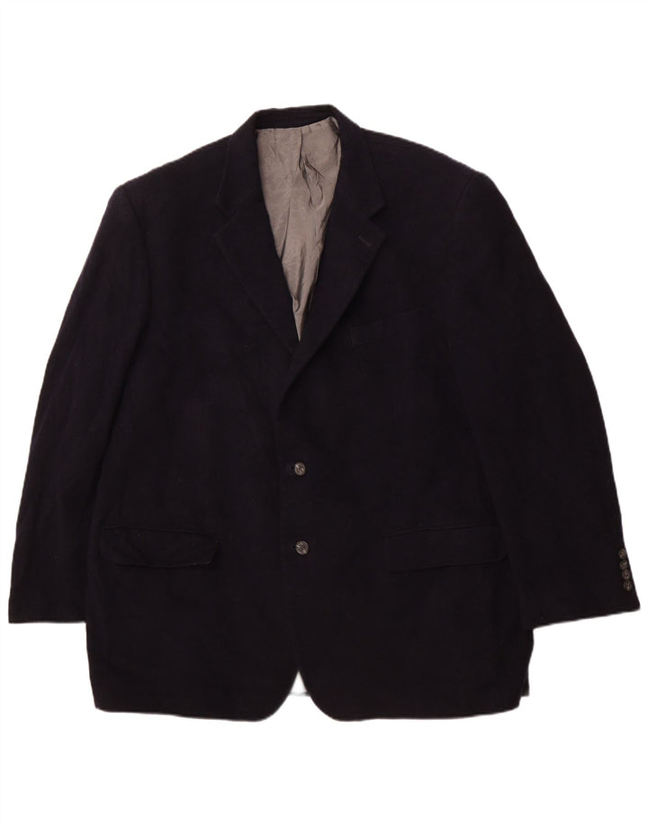 CHAPS Mens Longline 2 Button Blazer Jacket UK 48 4XL Navy Blue Wool