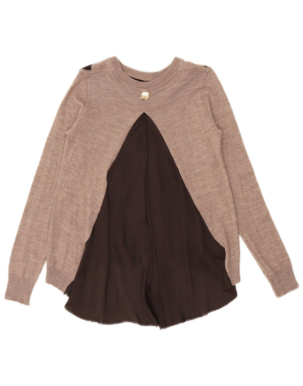 Maglione maglione girocollo da donna Liu Jo UK 12 Grigio medio Argyle/Diamante