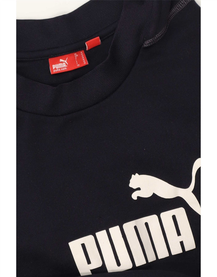 Puma Maglia grafica da uomo a maniche lunghe medio blu navy