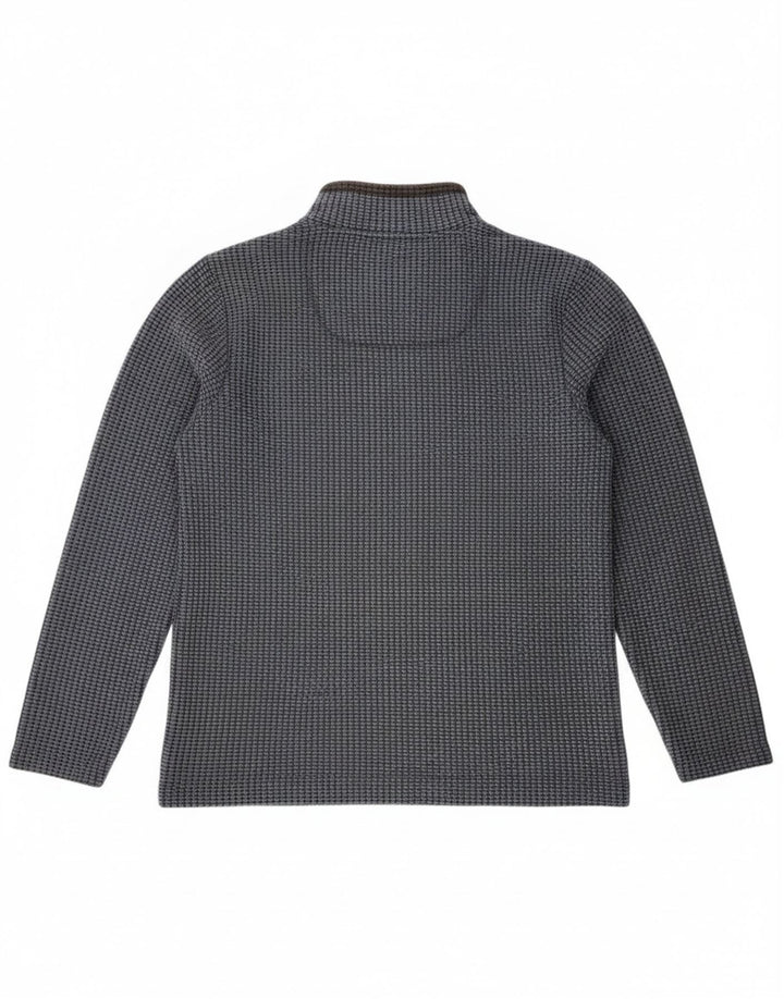 Maglione in pile da uomo con zip e collo Weird Fish, piccolo in poliestere blu navy