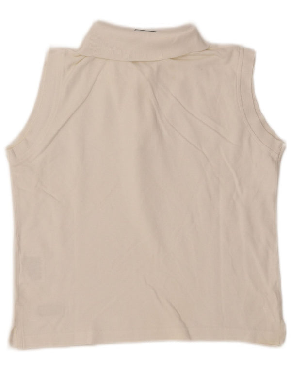 Polo corta senza maniche da donna CHAMPION UK 16 grande cotone bianco