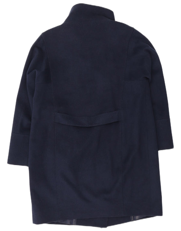 JAEGER Womens Overcoat UK 16 Large  Navy Blue Wool