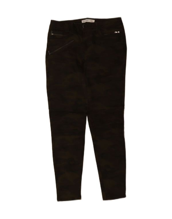 Zara Womens Skinny Jeans EU 38 Small W28 L28 Green Camouflage Cotton