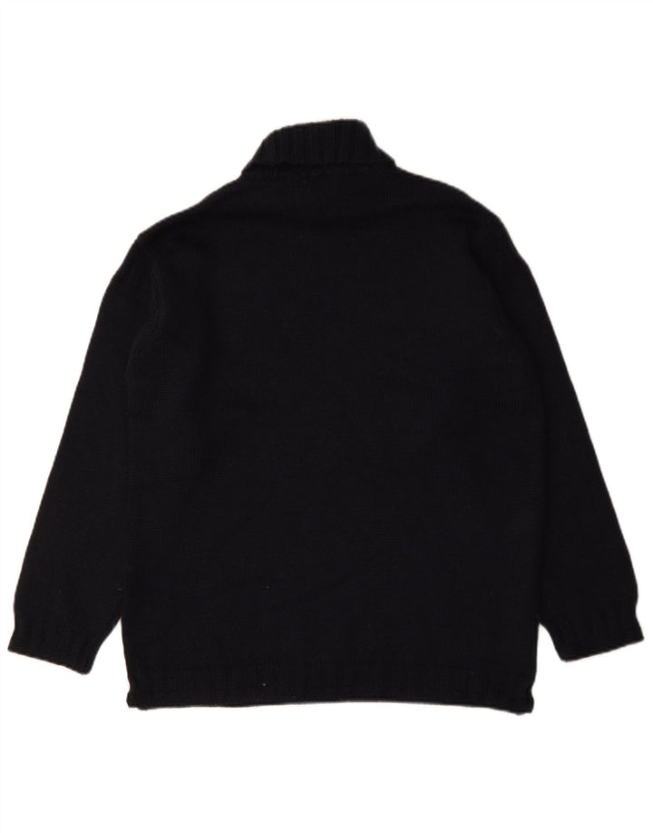 Maglione maglione da uomo Marks & Spencer a collo alto in lana blu navy media