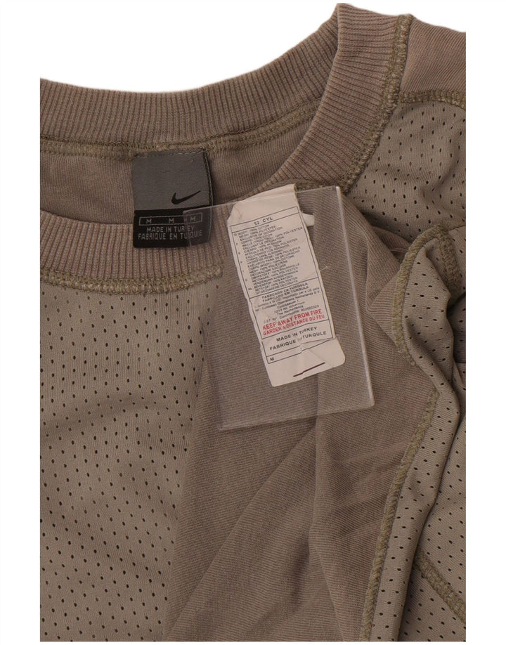 Canotta grafica Nike da uomo in cotone grigio medio