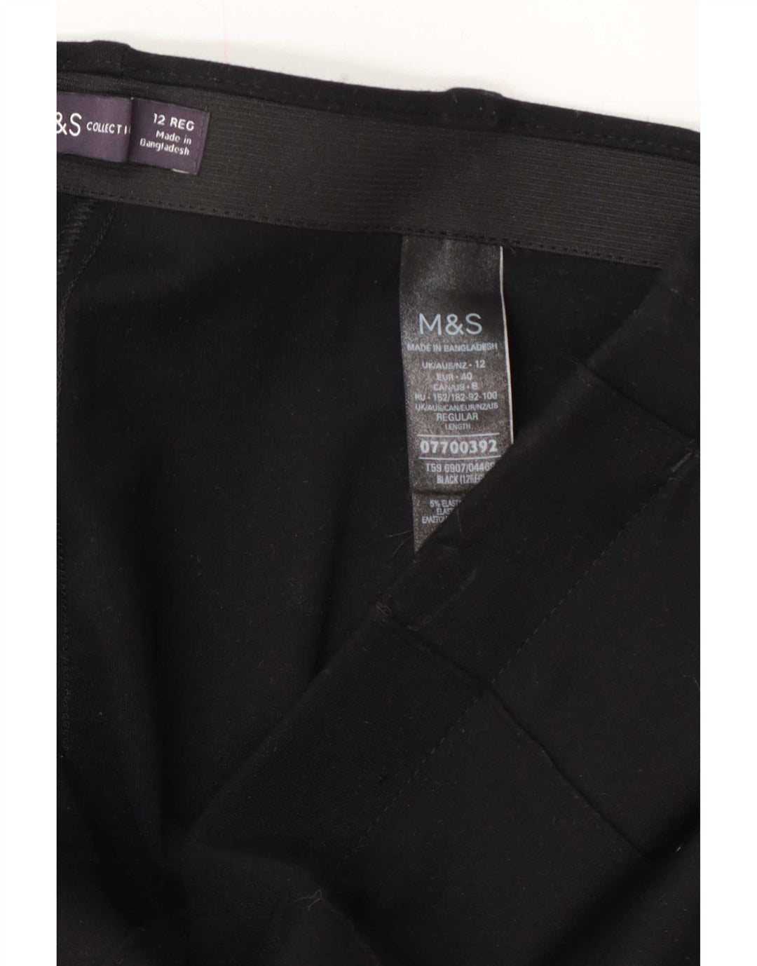 Pantaloni da abito dritti da donna Marks & Spencer UK 12 medi W32 L30 neri