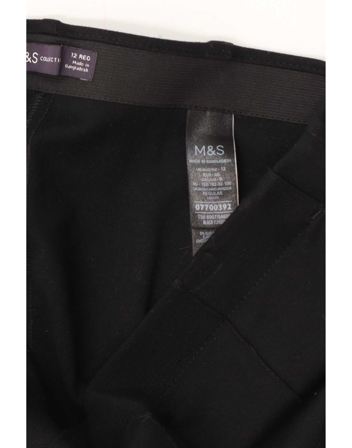 Pantaloni da abito dritti da donna Marks & Spencer UK 12 medi W32 L30 neri