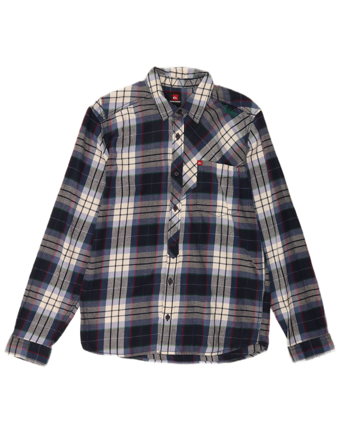 Camicia Quiksilver da ragazzo in flanella 15-16 anni a quadri blu navy