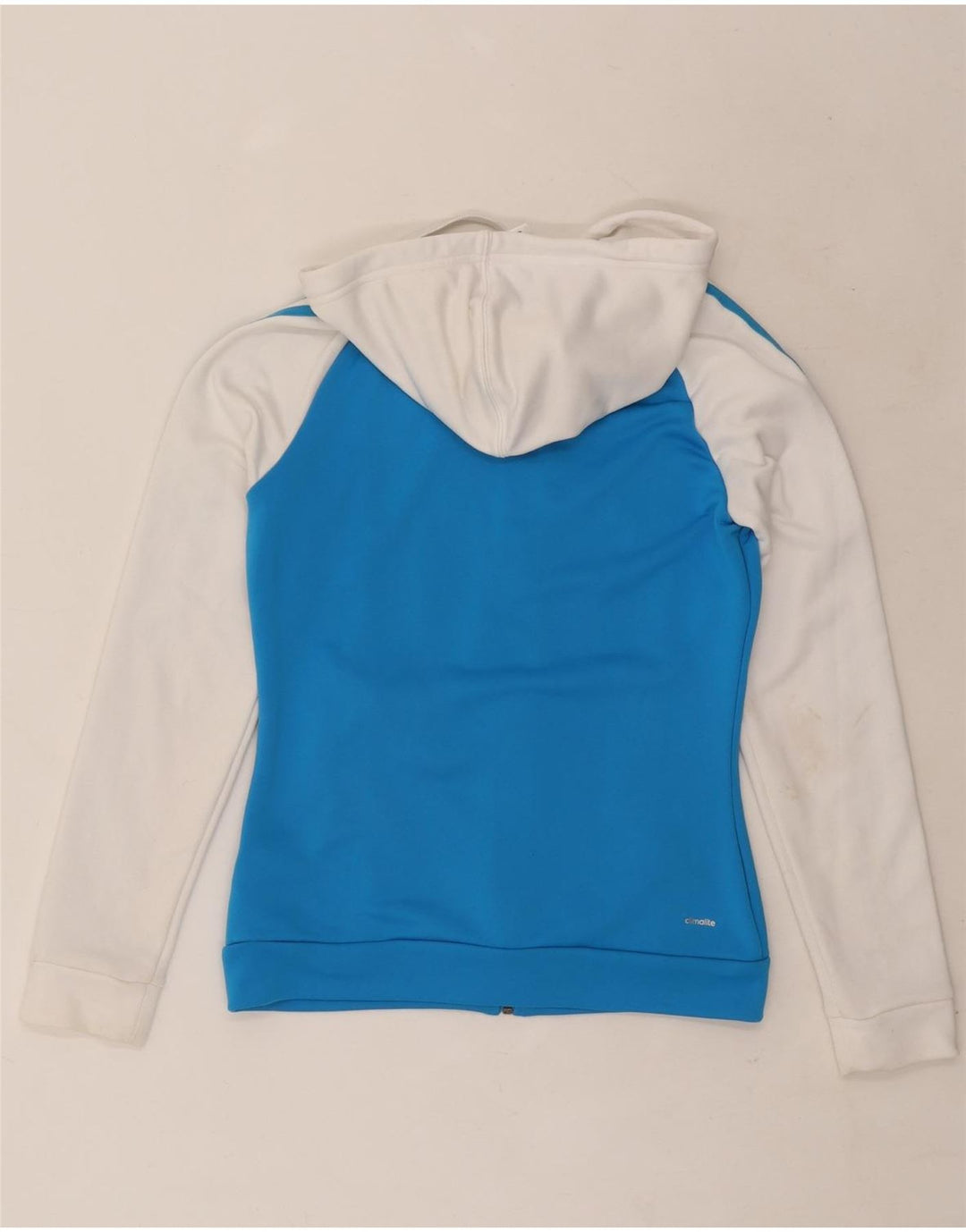 Maglione con cappuccio e zip Adidas Climalite da donna UK 8/10 Piccolo poliestere blu