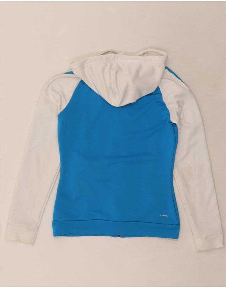 Maglione con cappuccio e zip Adidas Climalite da donna UK 8/10 Piccolo poliestere blu