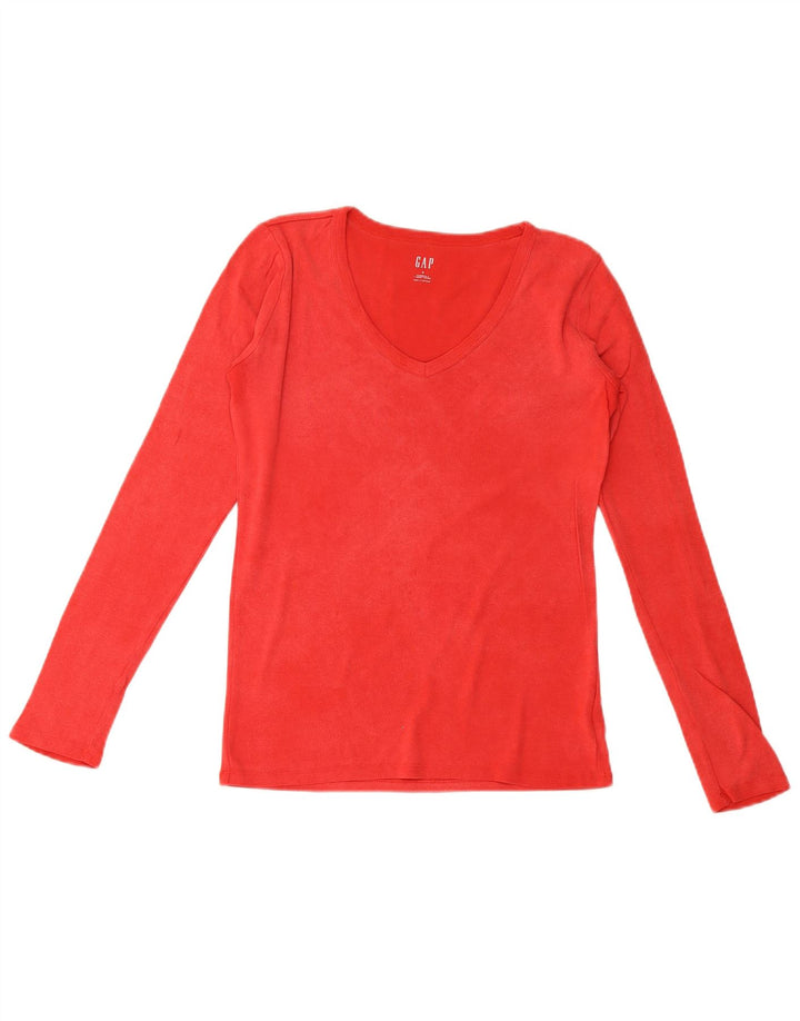 Gap Top da donna a maniche lunghe UK 10 Small Rosso Cotone