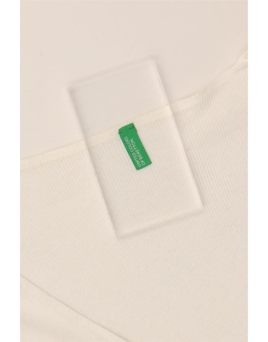 BENETTON Womens V-Neck Jumper Sweater UK 8 Small White Vintage Benetton and Second-Hand Benetton from Messina Hembry 