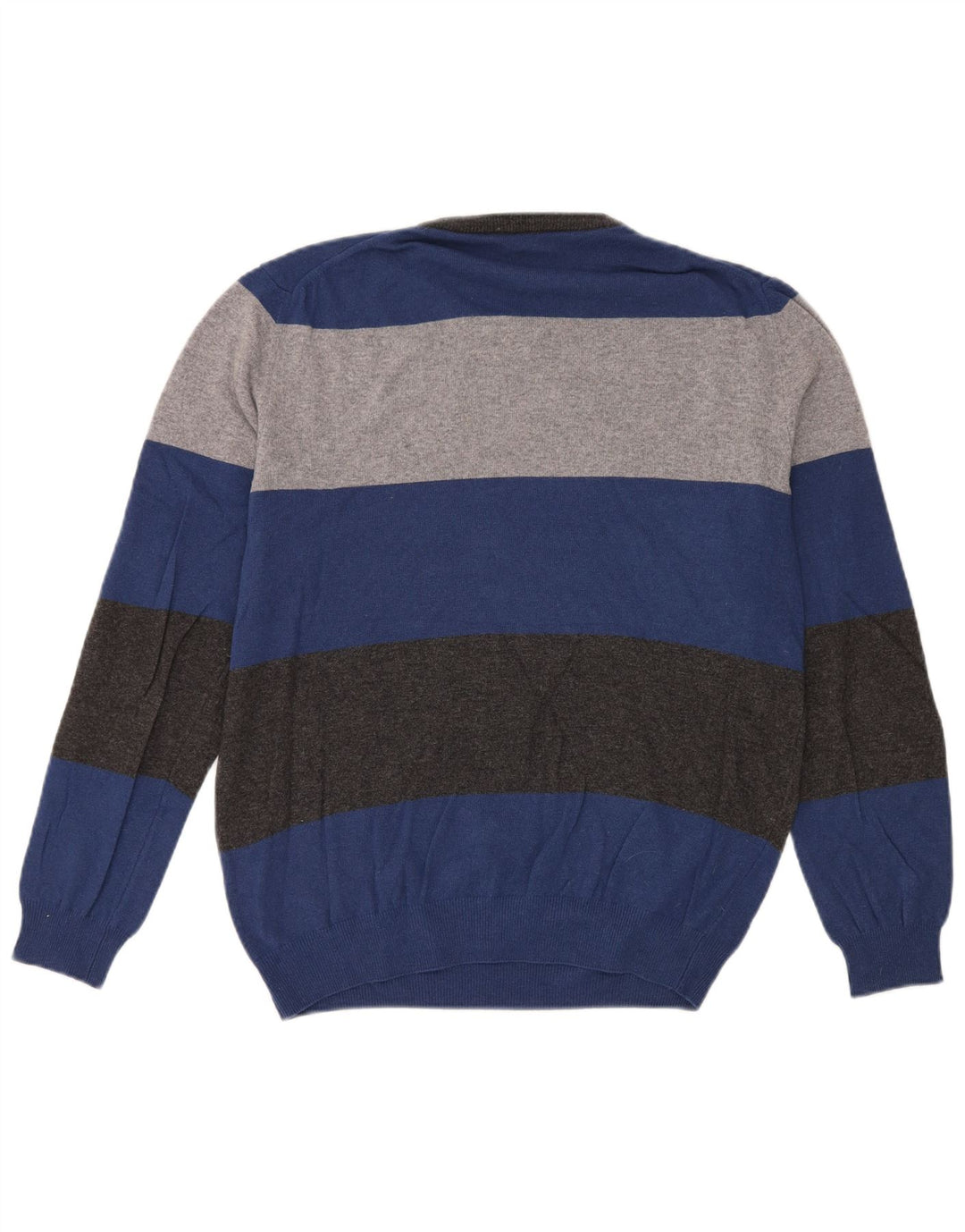 Maglione da uomo girocollo Harmont & Blaine in poliammide a righe blu grandi