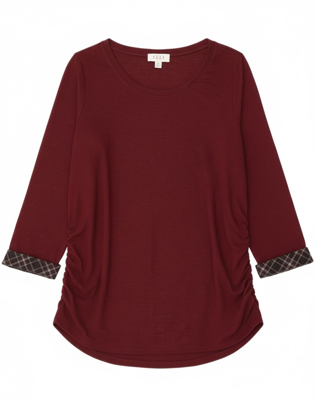Top tunica con maniche a 3/4 da donna Elle UK 20 2XL Poliestere bordeaux