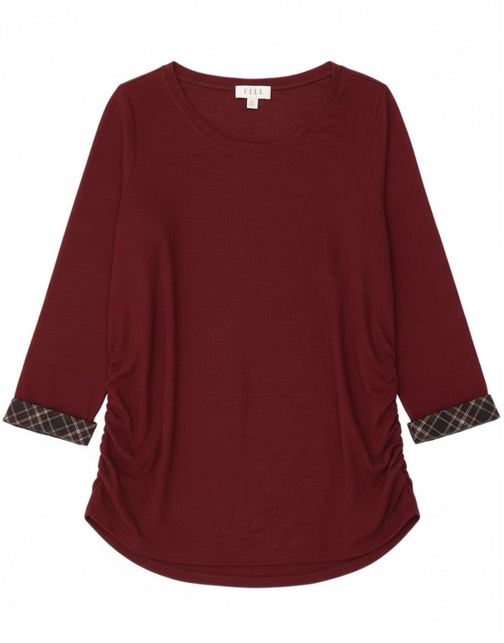 Top tunica con maniche a 3/4 da donna Elle UK 20 2XL Poliestere bordeaux