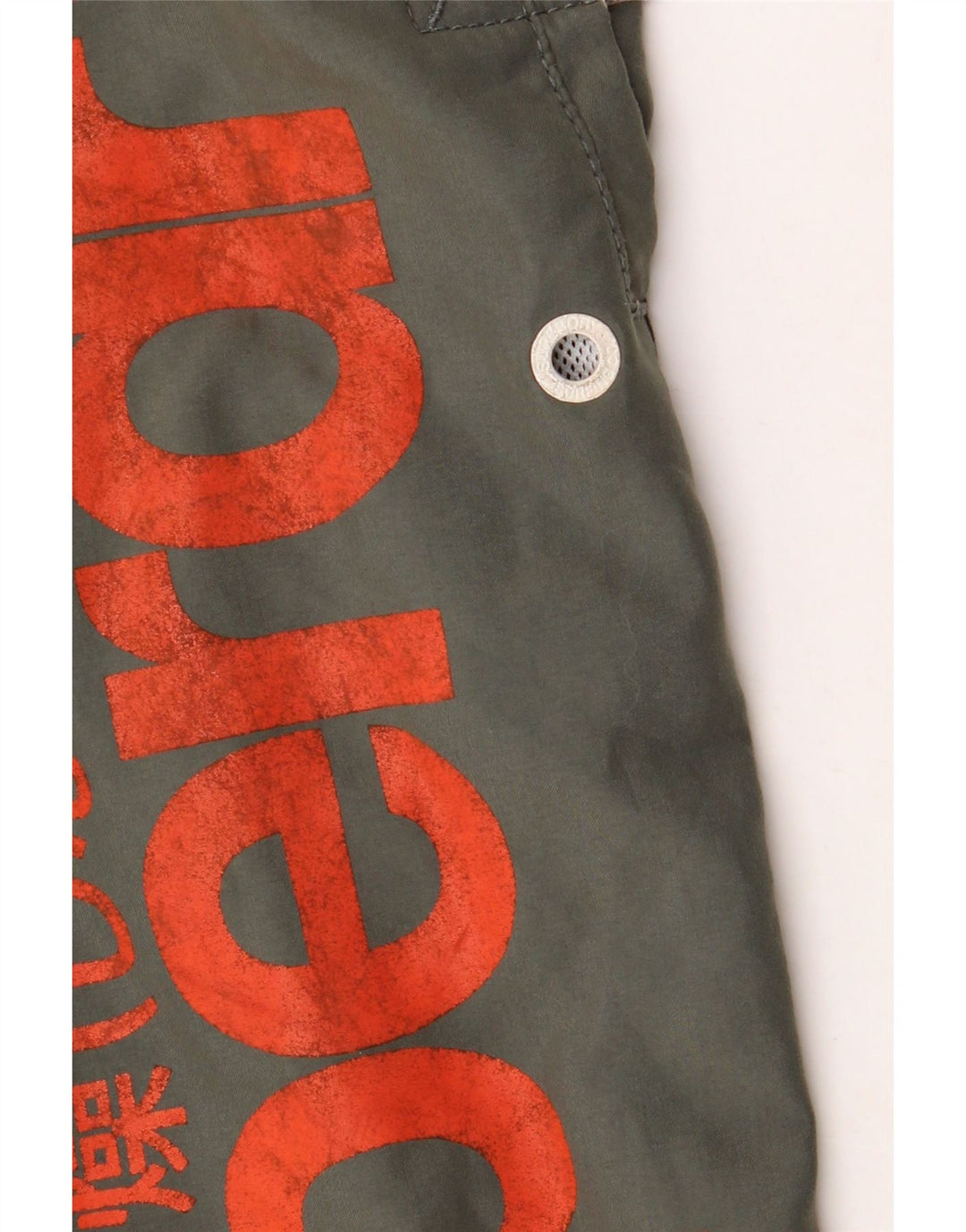 Pantaloncini da bagno grafici da uomo Superdry poliestere kaki medio