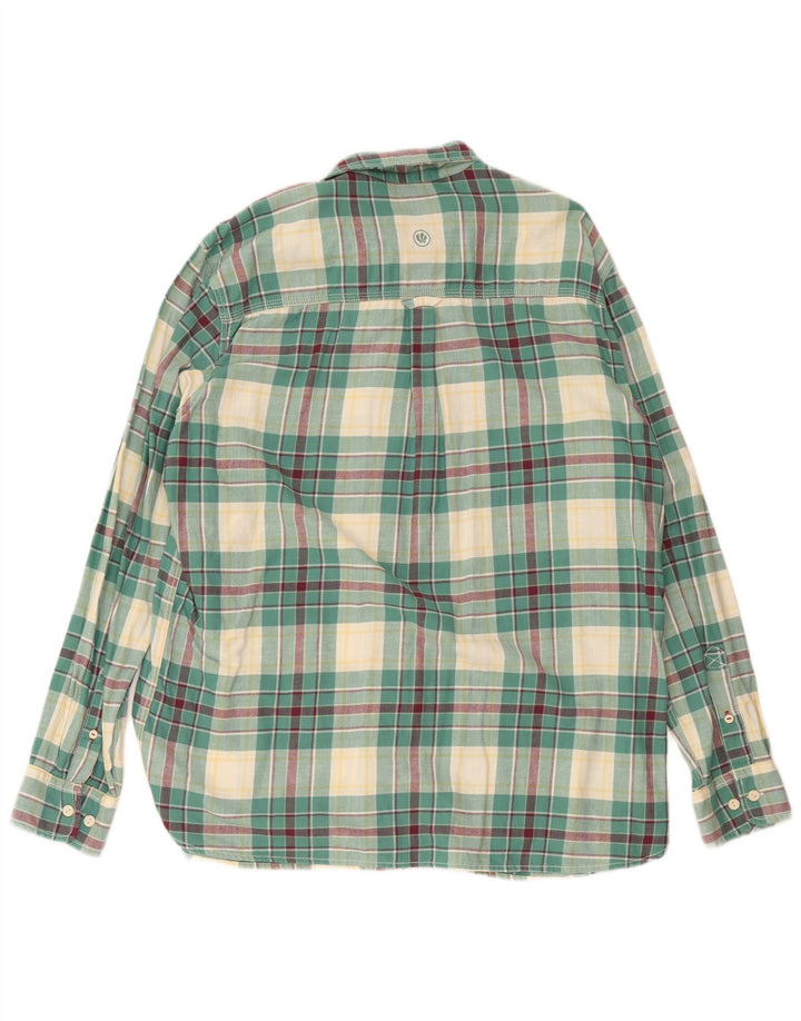 Camicia in flanella da uomo Fat Face XL in cotone a quadri verdi