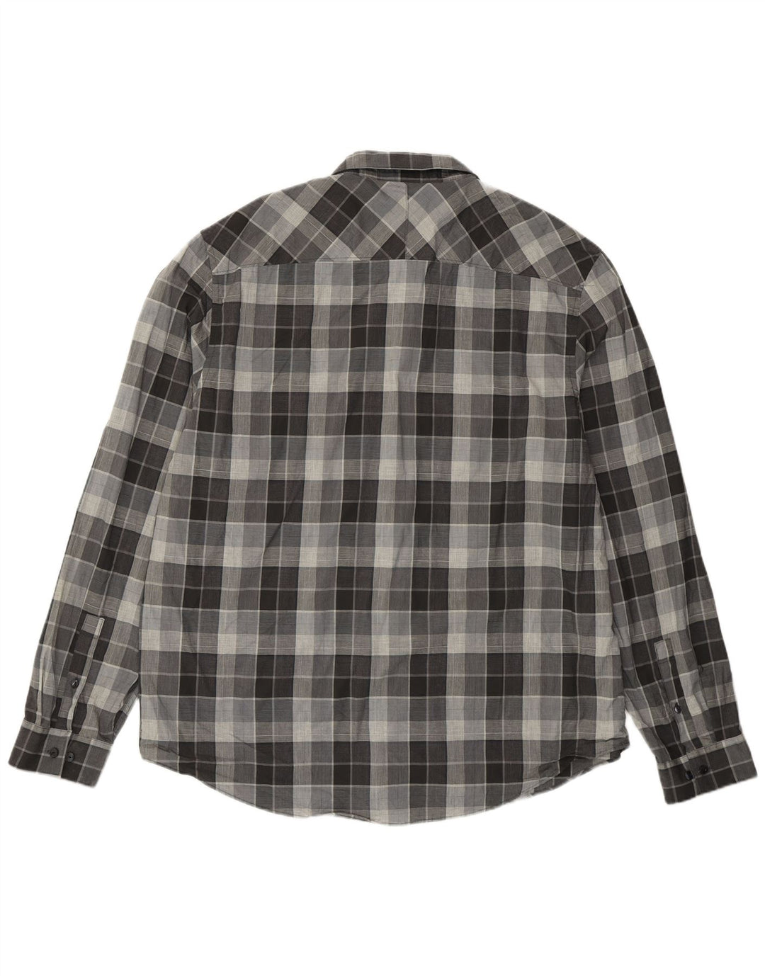 Camicia da uomo Calvin Klein 2XL in cotone a quadri grigi