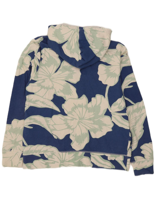Maglione con cappuccio grafico da donna Tommy Hilfiger UK 16 grande cotone floreale blu