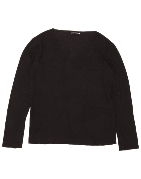 Top Zara da donna a maniche lunghe UK 18 XL Nero