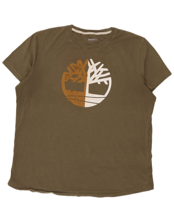 TIMBERLAND Mens Graphic T-Shirt Top XL Khaki Cotton