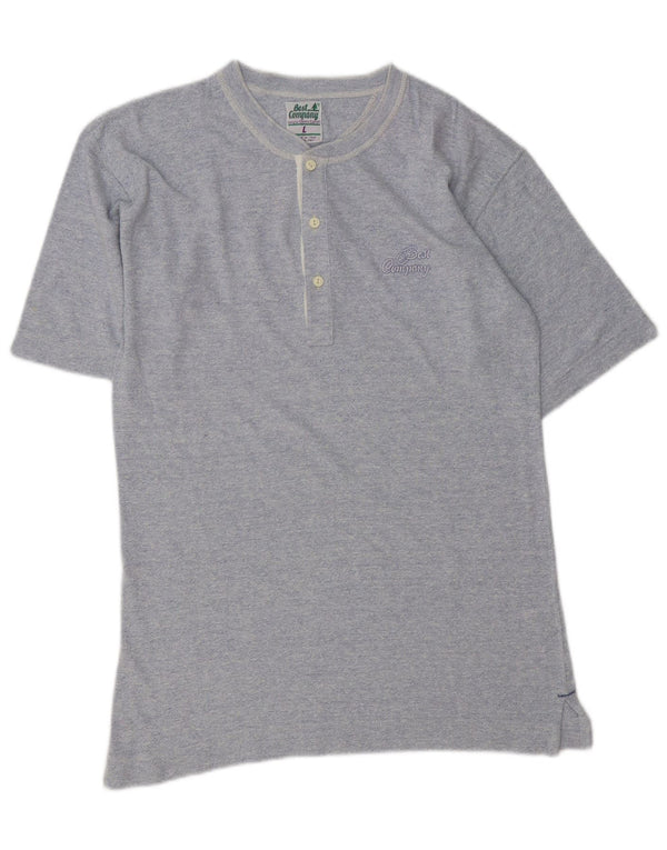 Polo da uomo BEST COMPANY grande in cotone blu