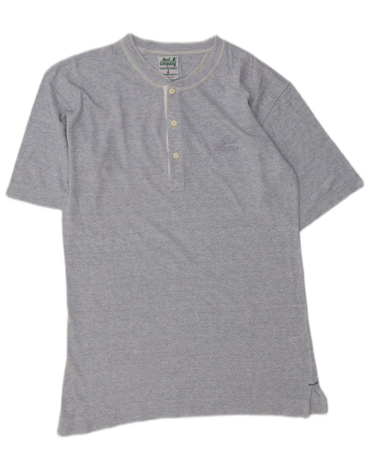 Polo da uomo BEST COMPANY grande in cotone blu