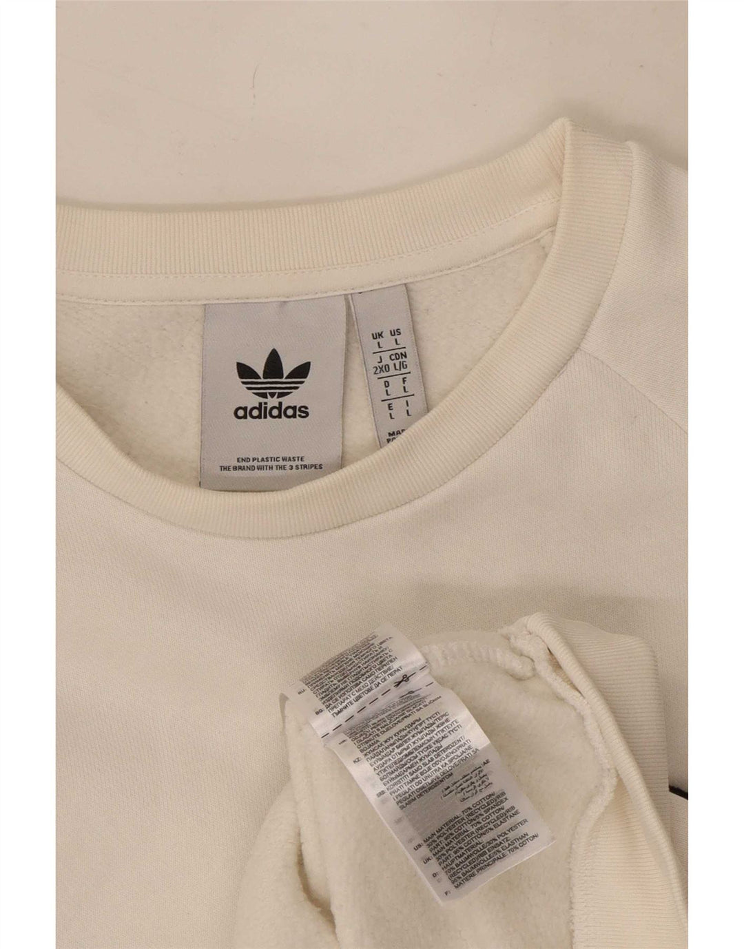 Felpa Adidas Uomo Maglione Grande Cotone Bianco