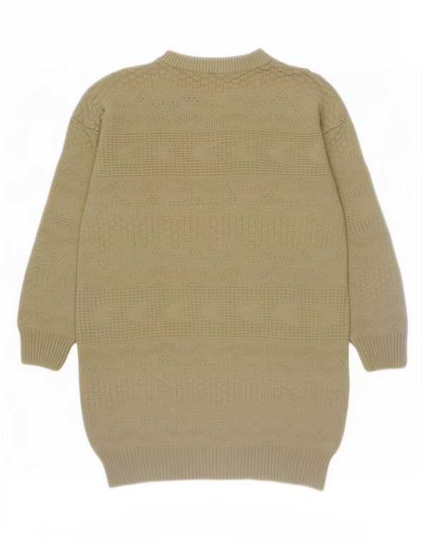 Maglione maglione girocollo da donna vintage EU 36/38 piccolo cotone beige