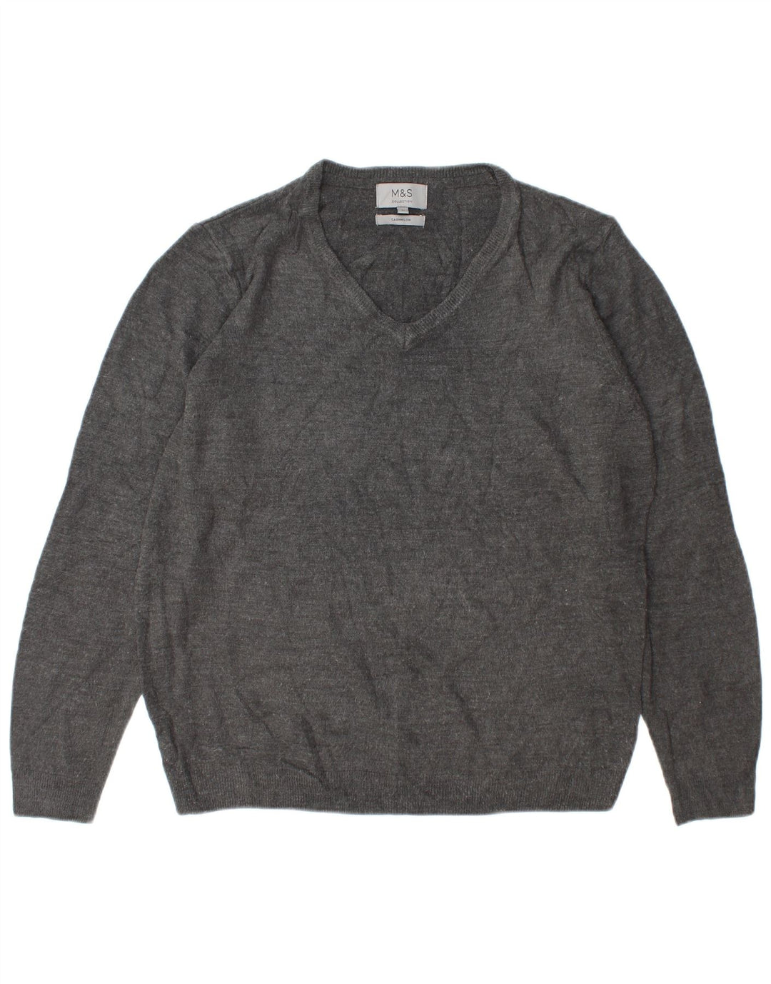Maglione da uomo con scollo a V Marks & Spencer grande acrilico grigio
