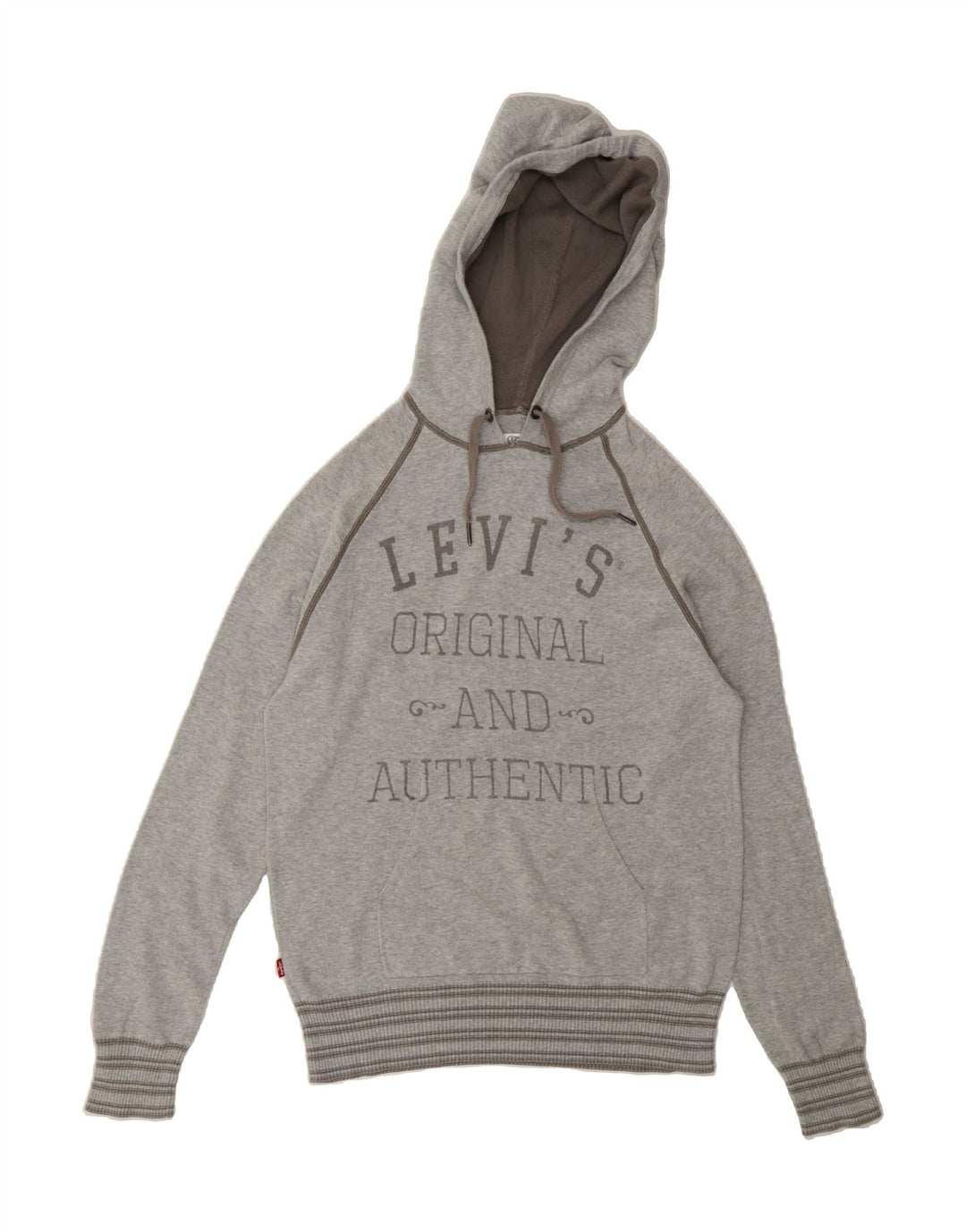 LEVI'S Mens Graphic Hoodie Jumper Medium Grey Cotton Vintage Levi's and Second-Hand Levi's from Messina Hembry 