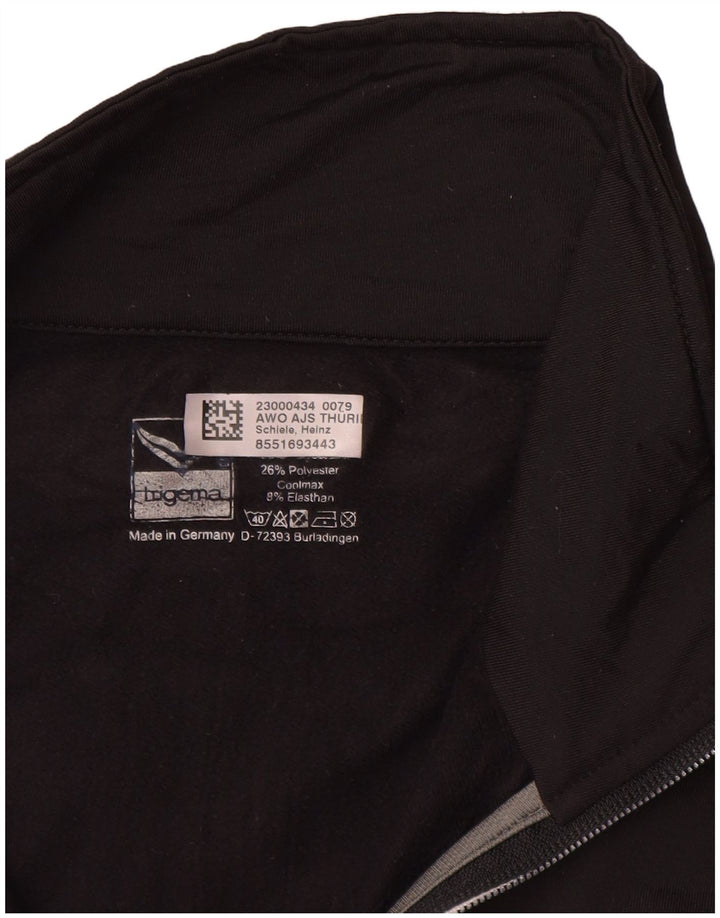 TRIGEMA Giacca da tuta senza maniche con grafica da uomo, grande, in poliestere nero