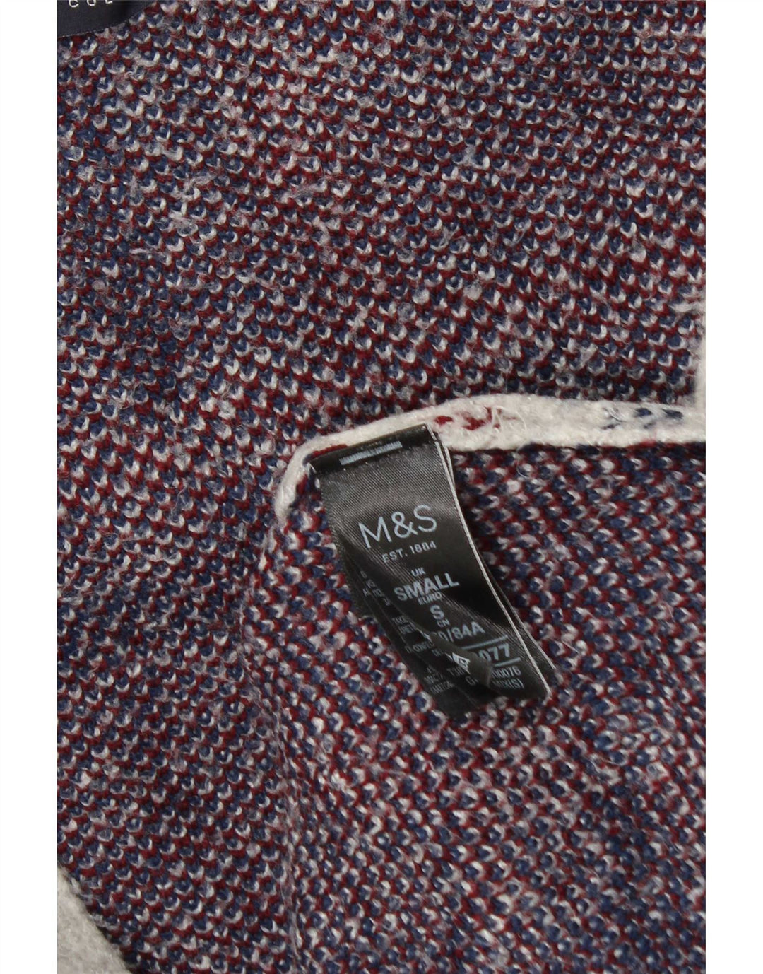 Maglione cardigan lungo da donna Marks & Spencer UK 10 piccolo grigio a quadri